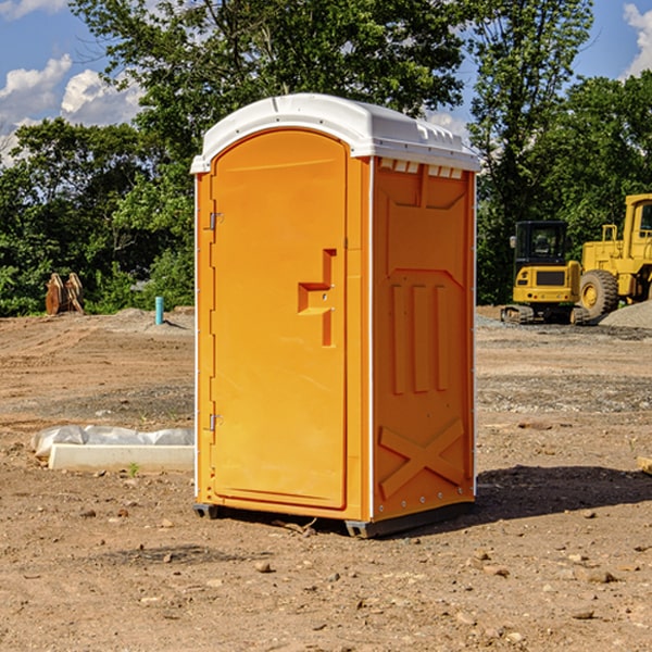 how often are the portable restrooms cleaned and serviced during a rental period in Downsville WI